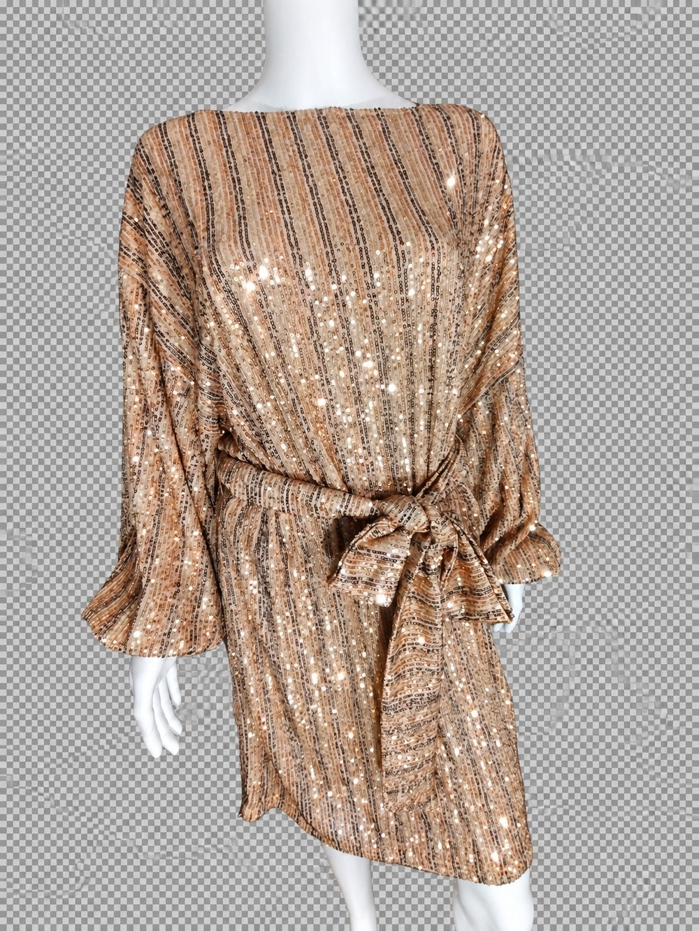 NWT ELOQUII Size 18/20 Coper Striped Belted Sequin Dress        🔥🔥🔥